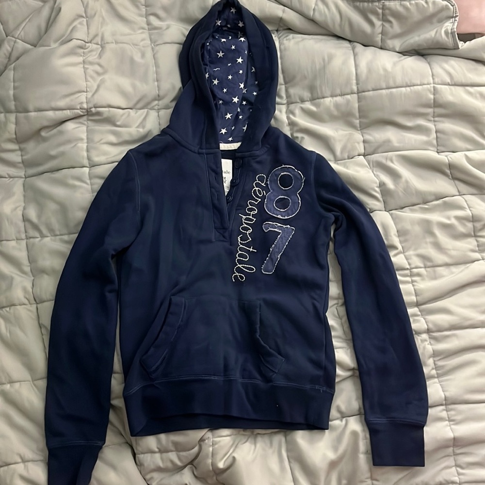 Aeropostale Navy Blue Hoodie with Buttons Size Medium